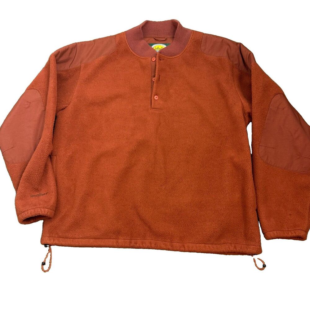 Vtge Cabella’s Outdoor Gear Thick Wind Shear Pullover Orange Fleece Men XL TALL